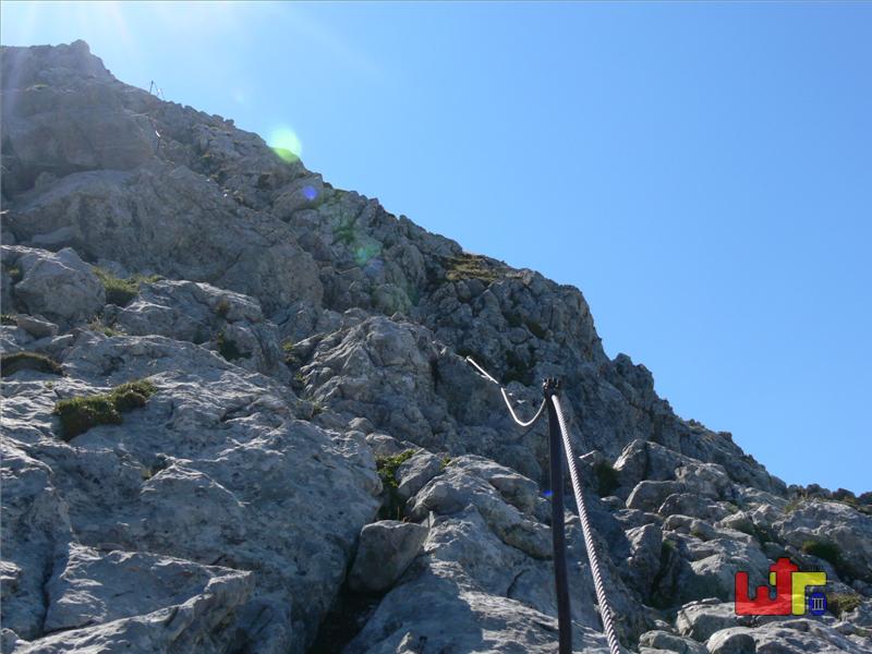 Abstieg Hocheck am kleinen Klettersteig